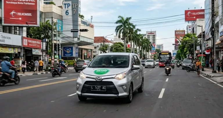 Foto Mobil Grab di Area Kota Sidoarjo